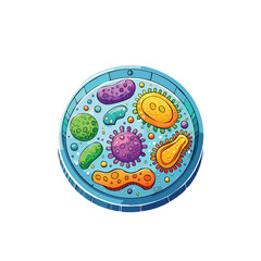 Petri Dish Clipart – Science Experiment with Growing Bacteria