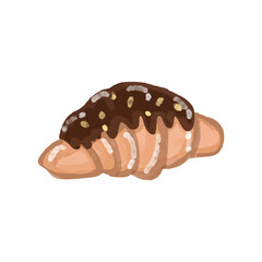 watercolor croissant different flour. Watercolor collection of croissants set on a light background. Vector Watercolor illustration of Croissant isolated on white background.
