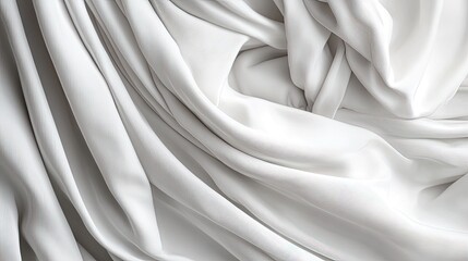 Obraz premium Elegant White Fabric Drapery with Smooth and Flowing Texture