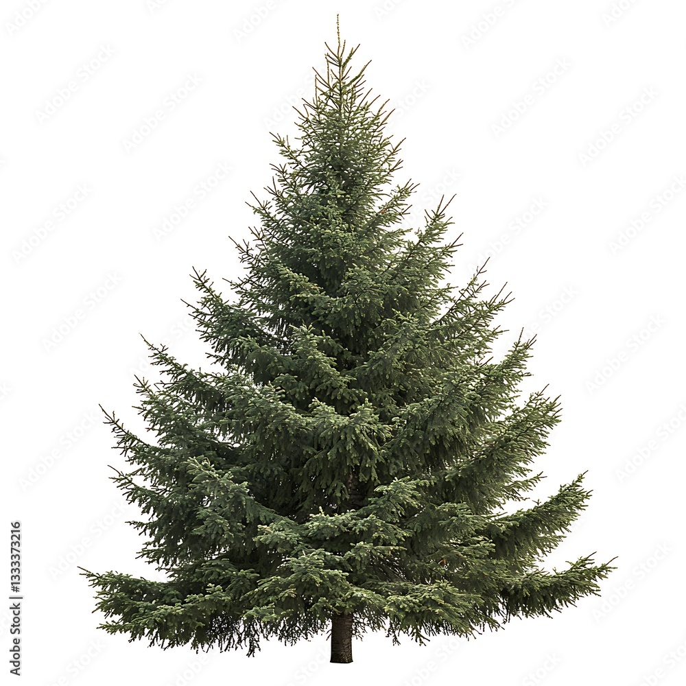 Poster fir tree isolated on white background. clipping path included.