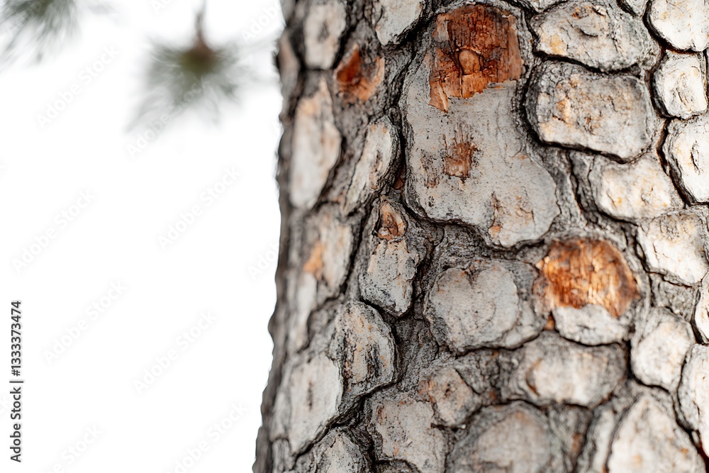 Poster fir tree isolated on white background. clipping path included.
