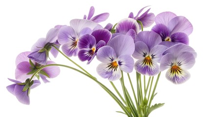 Obraz premium Violet's Whisper: A close-up view showcases delicate purple violets, their petals elegantly arranged, against a bright backdrop.