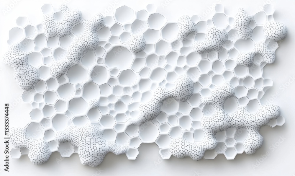Aufkleber 3d white abstract hexagonal honeycomb textured background design