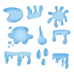 watercolor blue waterdrop element design. water drop, water splash, Water splash. Dripping water, tear blob and waters swirls, fluid droplets, clear aqua elements isolated vector icons illustration se