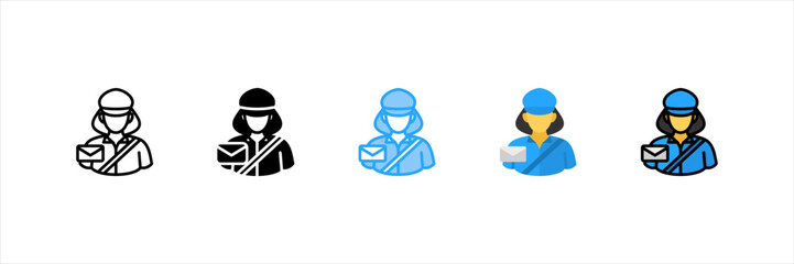 Mail Carrier Multi Style Icon Set