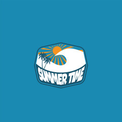 Summer time emblem or logo or label or t-shirt vector image