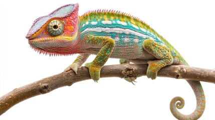 Obraz premium Vibrant Chameleon Perched on a Branch