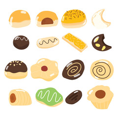 set of popular indonesian cookies of eid fitr celebration. Nastar Indonesian Traditional Cookie with Pineapple Jam Inside for eid fitr celebration