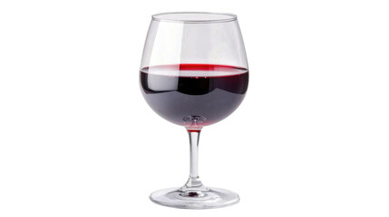 Elegant Red Wine Glass Filled with Deep Crimson Wine on a Reflective Surface