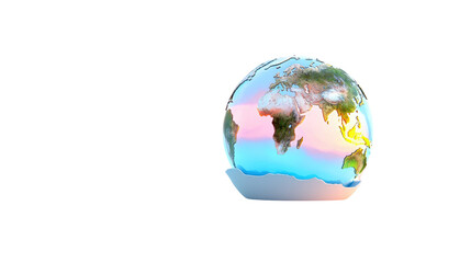 Fototapeta premium Colorful Earth Globe Illustration with Vibrant Countries and Oceans for Creative Projects