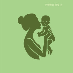 Cherished Moment Mother and Child Embracing in Silhouette