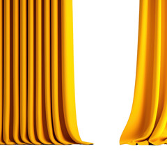 Elegant yellow stage curtains for theatrical performances