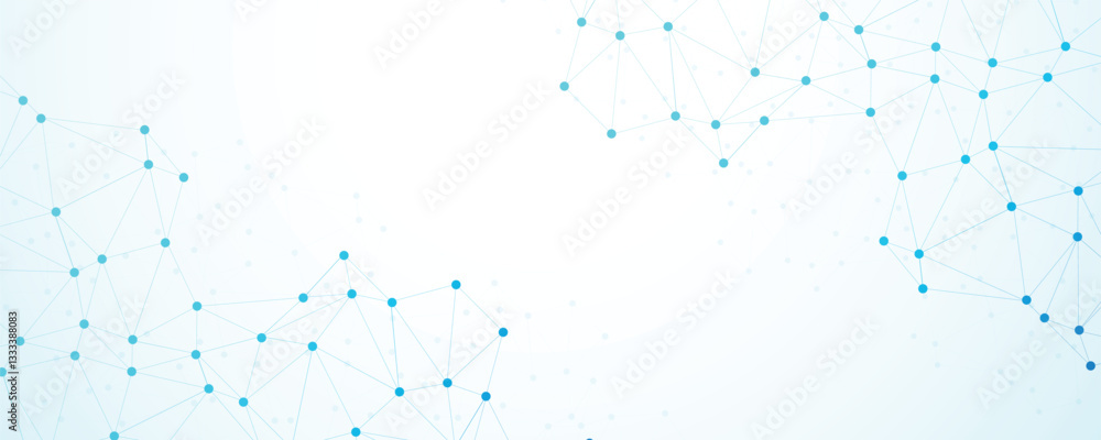 Aufkleber abstract network connection lines and dots background. digital plexus technology futuristic network.
