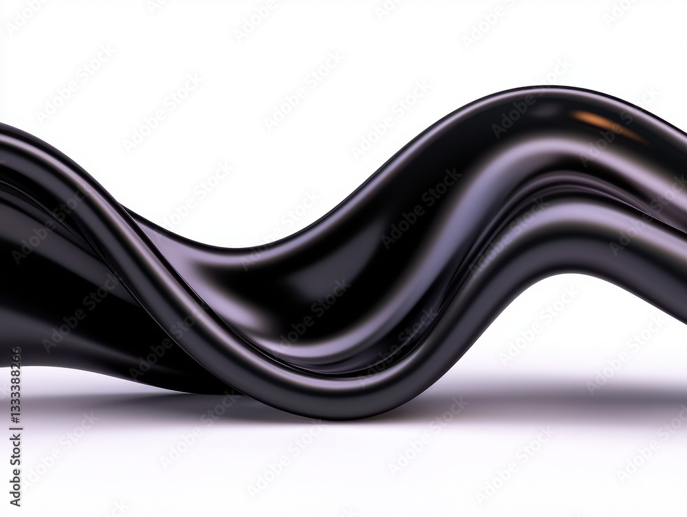 Poster abstract black wave design showcasing smooth curves and elegant flow.