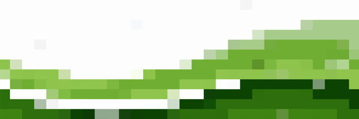 Fading green pixel pattern. Abstract pixels disintegrate pattern, geometric mosaic shape background