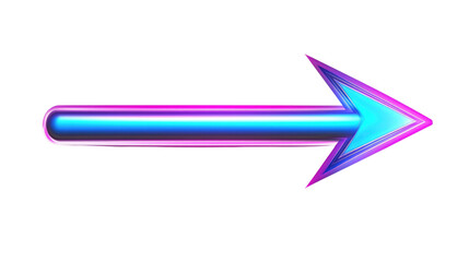 Vibrant Neon Arrow Icon with Gradient Color Design for Bold Visual Direction Use