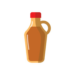 2D flat vector illustration maple syrup bottle icon isolated on a white background.