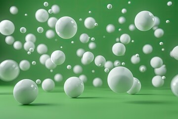 Premium Quality Picture of Bouncing Soft Balls with Green Background, 3D RenderingHigh Detail, 8K