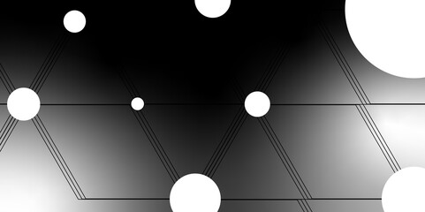 Abstract white and black hexagon background. Abstract background template science and technology presentation, hexagonal shape with black and White glowing light. Beautiful star Light from the rays. 