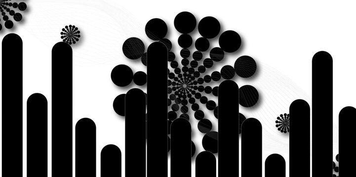 black and white Musical notes stave line pattern symbols icon for staff and music note theme Transparent background wave Piano, Vector sound wave icon , radio wave icon, music sound waves black. 