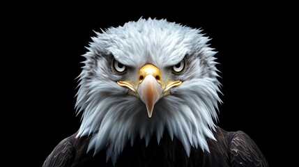 Obraz premium A Bald Eagle Portrait with an Intense Gaze