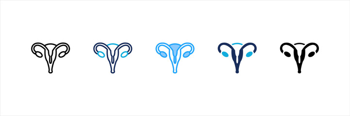 Uterus Multi Style Icon Set