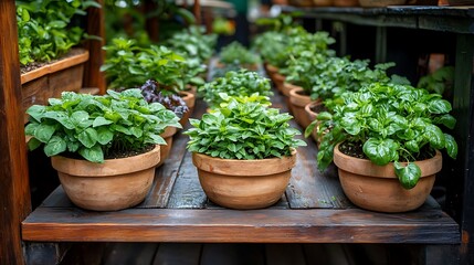 Close-up on eco-friendly herb gardening green urban home plant care essentials