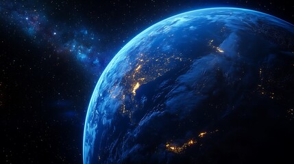 Fantasy earth energy in space thunderous galaxy storms a cosmic view of our planet