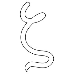 zeta symbol illustration hand drawn outline vector