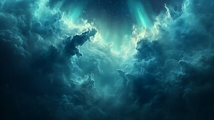 Obraz premium Thunderous energy in a fantasy galaxy earth’s cosmic space dramatic cloudscape celestial viewpoint