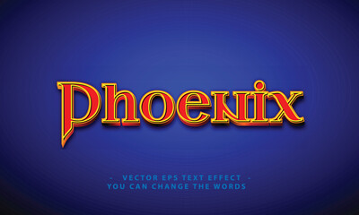 phoenix text with effect illustration