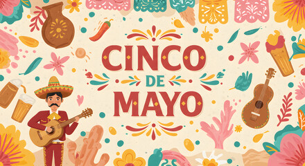 Naklejka premium Cinco De Mayo Celebration