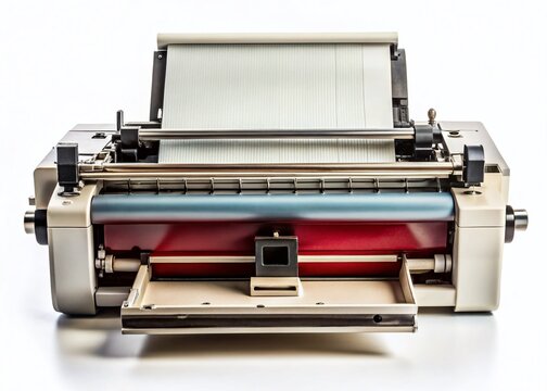 Vintage Matrix Printer, Retro Computing Technology, Old Dot Matrix Printer, Office Equipment,  Printing Machine