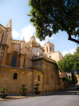 Historic church architecture in Tarragona, Spain