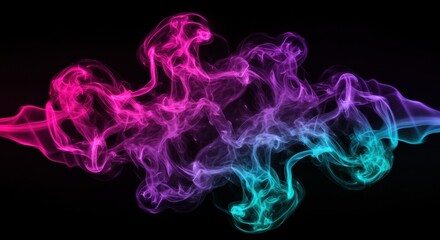 Obraz premium Colorful smoke swirl pattern against a black background 