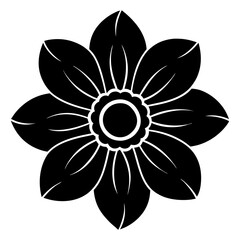 Fototapeta premium Unique Black Floral Icons for Seamless Patterns and Creative Art Designs