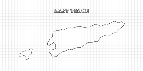Fototapeta premium East timor map travel with outline simple drawing version Illustration