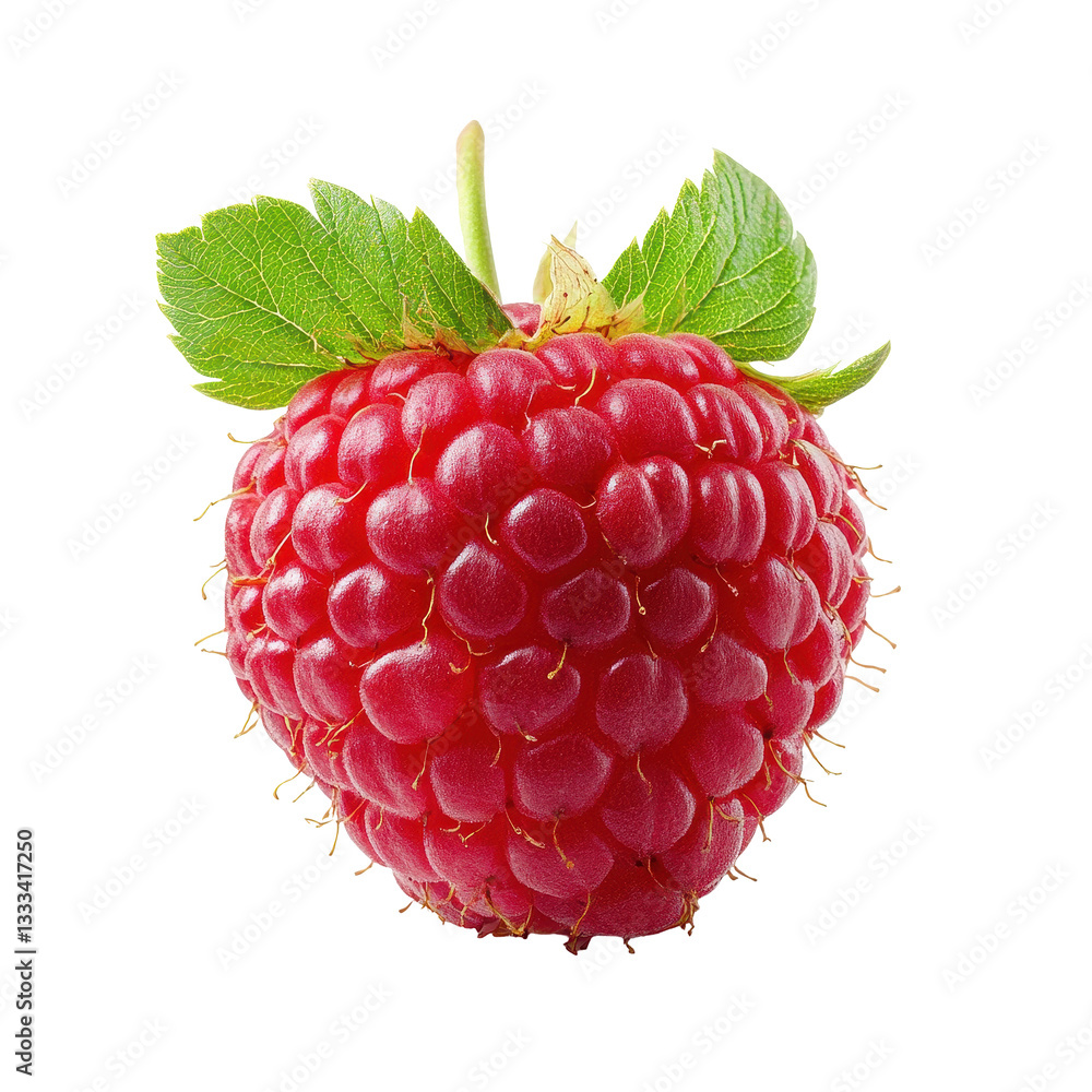 Aufkleber fresh raspberry isolated against a clean transparent background for culinary and dietary uses, raspb