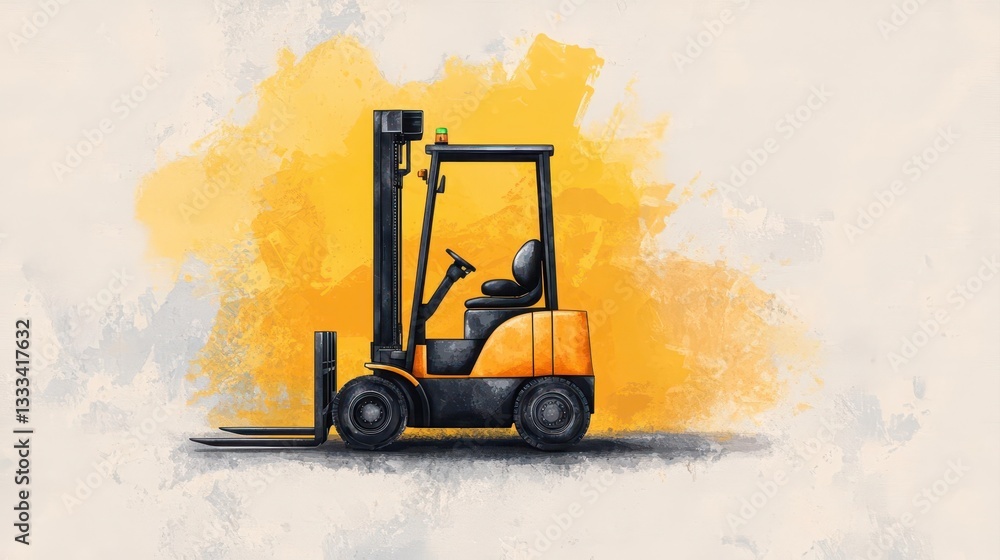 Poster digital transformation automation adaptation. smart warehouse, autonomous robots organizing inventor