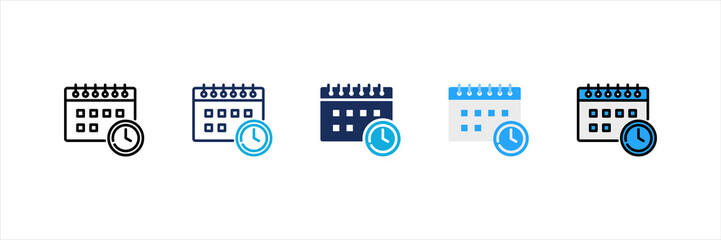 Timetable Multi Style Icon Set