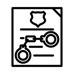 Arrest Warrant Vector Line Icon Design