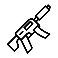 Rifle Vector Line Icon Design
