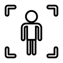 Body Scanner Vector Line Icon Design