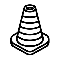 Traffic Cone Vector Line Icon Design