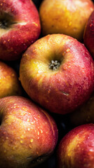 red and green apples on the market