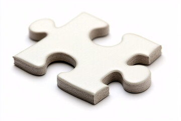 Fototapeta premium White Puzzle Piece on White Background Completeness Concept