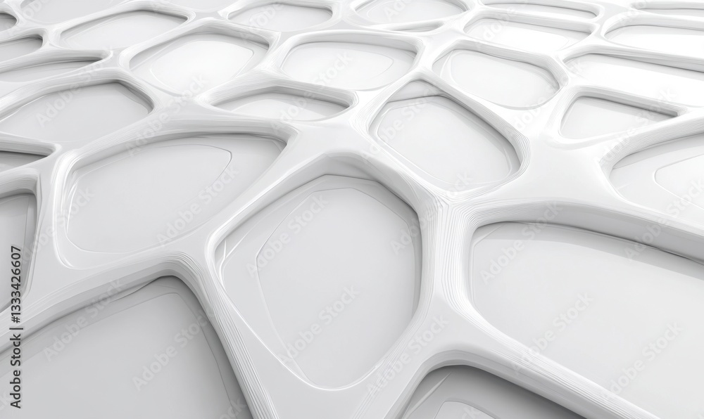 Aufkleber white abstract organic cellular pattern background texture for design