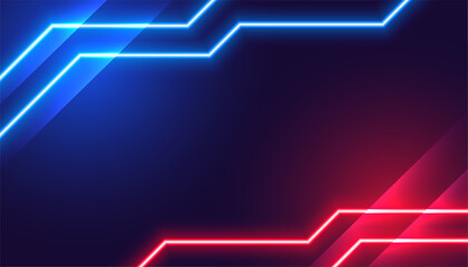 modern style red and blue shiny electric lines abstract background