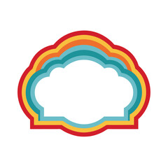 Colorful Rainbow Cloud Shape Graphic for Design Projects  retro t-shirt design