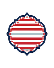 Ornate Red and Gray Striped Decorative Design  retro t-shirt design